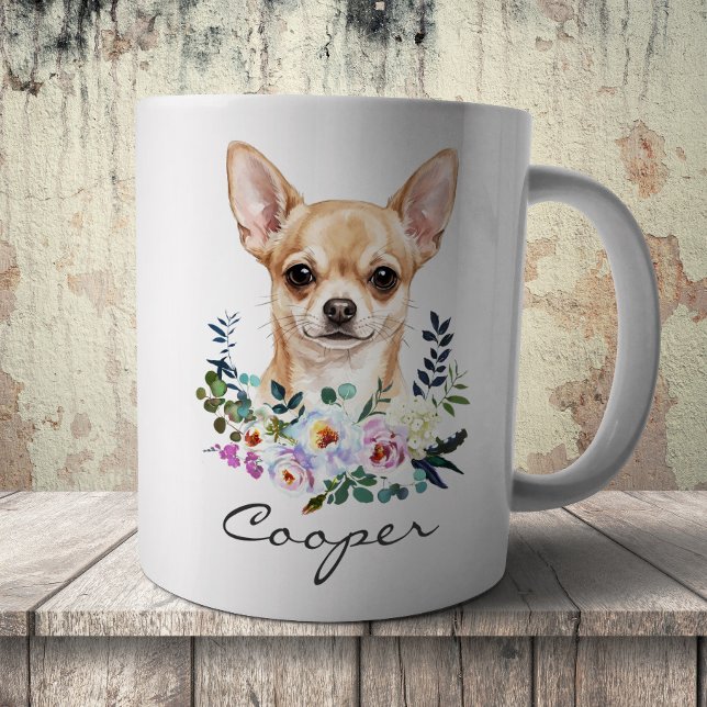 Caneca De Café Chihuahua em Aquarela (Criador carregado)