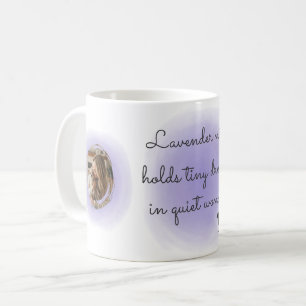 Caneca De Café Chihuahua em Aquarela Lavanda com Foto Personaliza