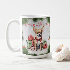 Caneca De Café Chihuahua Engraçado Cachorro de Natal