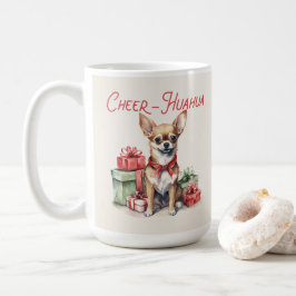 Caneca De Café Chihuahua Engraçado Cachorro de Natal