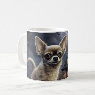 Caneca De Café chihuahua Halloween Scary