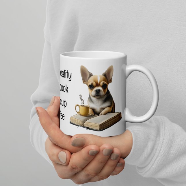Caneca De Café Chihuahua | Livro | Café | Chá | Leitura | Mornin (Criador carregado)