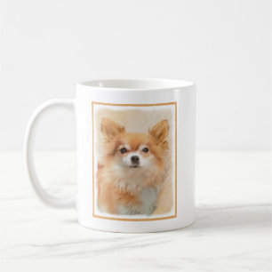 Caneca De Café Chihuahua Pintura De Cachorro De Cabelo Longo