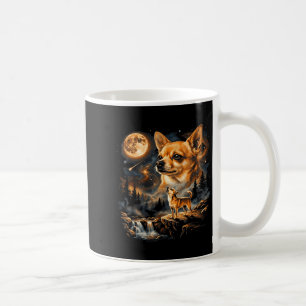 Caneca De Café Chihuahua uivando para a lua vintage engraçadoChih