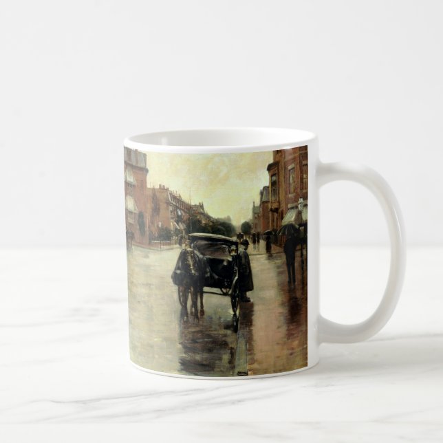 Caneca De Café Childe Hassam - dia chuvoso, Boston (Direita)