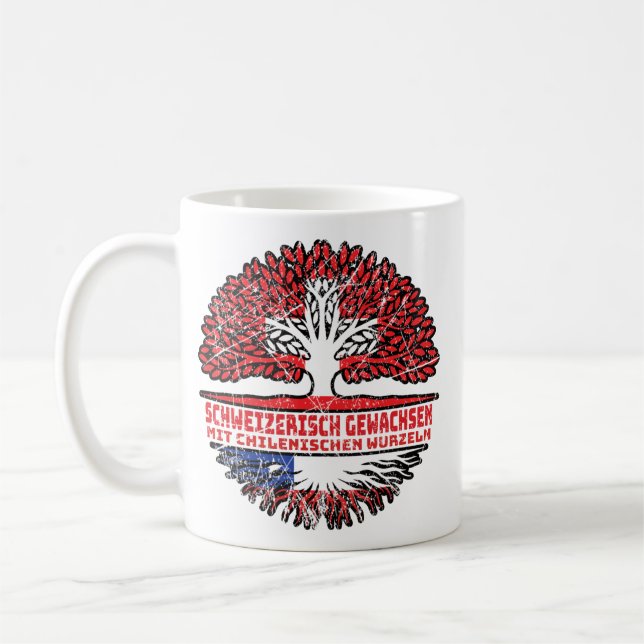 Caneca De Café Chile Chilenisch Schweizer Schweiz Baum Wurzel (Esquerda)