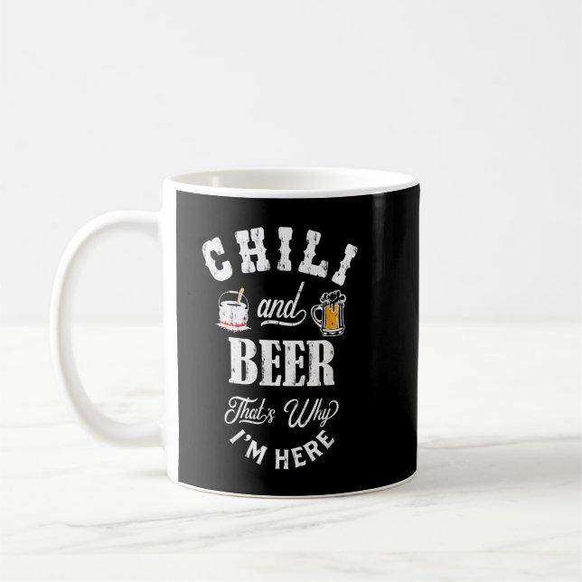 Caneca De Café Chili Cookoff Engraçado Chili E Beer (Esquerda)