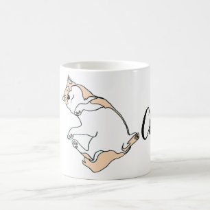 Caneca De Café Chill Dog Mug - Linda Arte de Linha Gato Preguiços