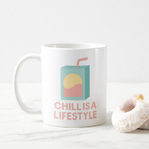 Caneca De Café Chill É um Estilo de Vida Estética Vibe Pastel Kaw