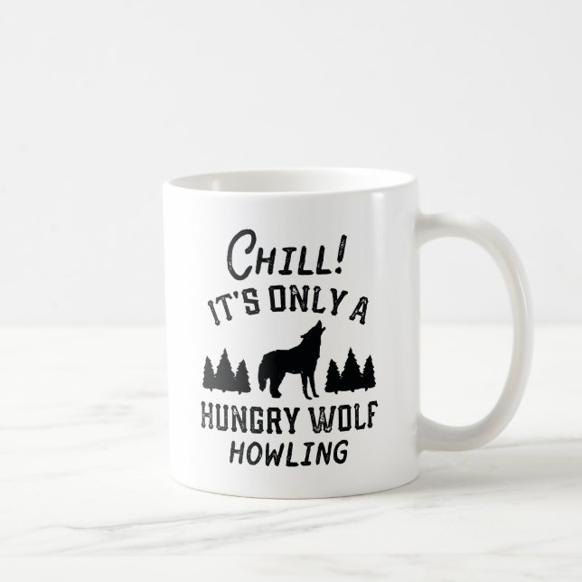 Caneca De Café Chill Hungry Wolf (Direita)