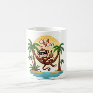 Caneca De Café Chill Monkey Tropical Sunset Mug