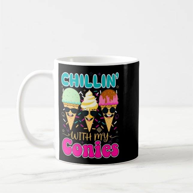 Caneca De Café Chillin Com Meus Coelhos Sorvete Retro Verão (Esquerda)