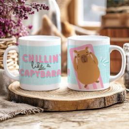 Caneca De Café Chillin 'Like a Capybara Funny Summer Trendy