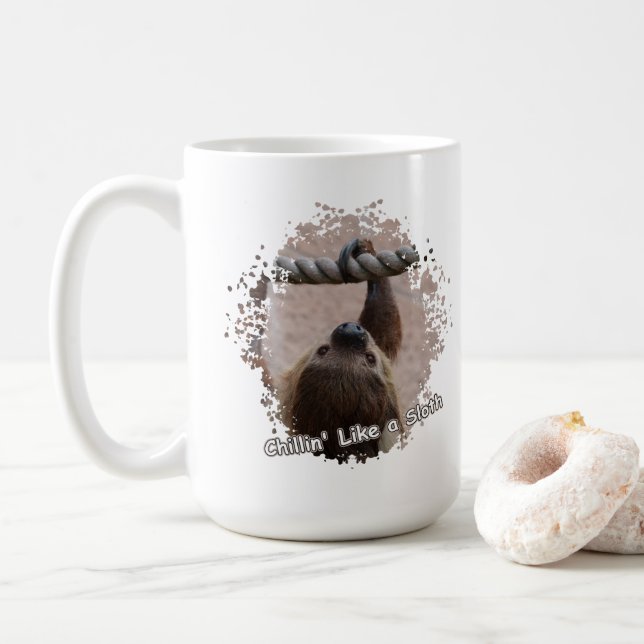 Caneca De Café Chillin' Like a Sloth (Com Donut)