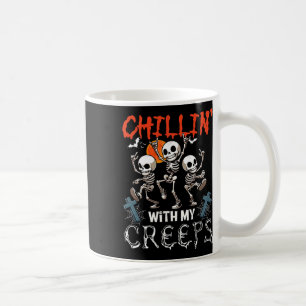 Caneca De Café Chilling Com Meu Creeps Halloween Três Horrores Sk