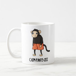 Caneca De Café Chim-Pants-Zee Funny Chimpanzee Monkey Pun