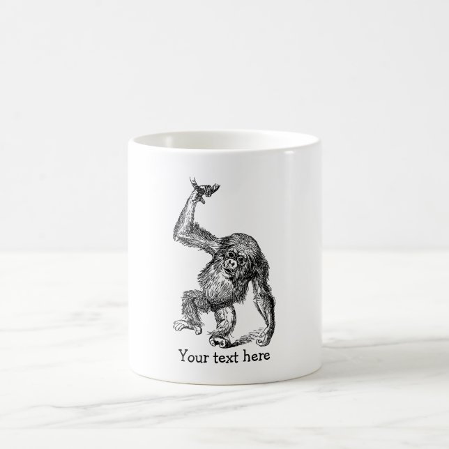Caneca De Café Chimpanzé bebê fofo de texto personalizado (Centro)