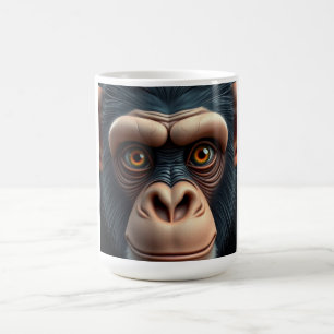 Caneca De Café Chimpanzé Engraçado e Louco