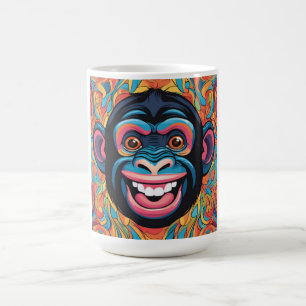 Caneca De Café Chimpanzé Engraçado e Louco