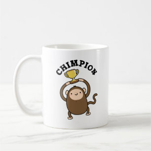 Caneca De Café Chimpion Funny Champion Chimpanzee Pun