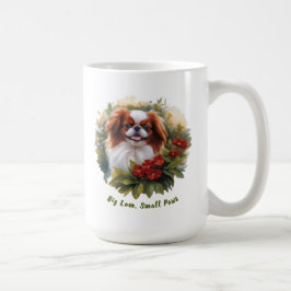 Caneca De Café Chin Japonês Vermelho e Branco e Comprido