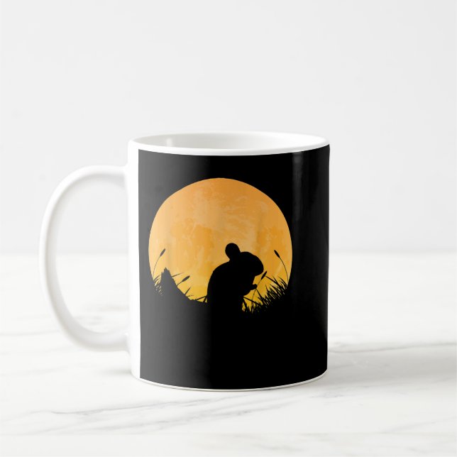 Caneca De Café Chinchilla Easy Halloween Rodent Moon (Esquerda)