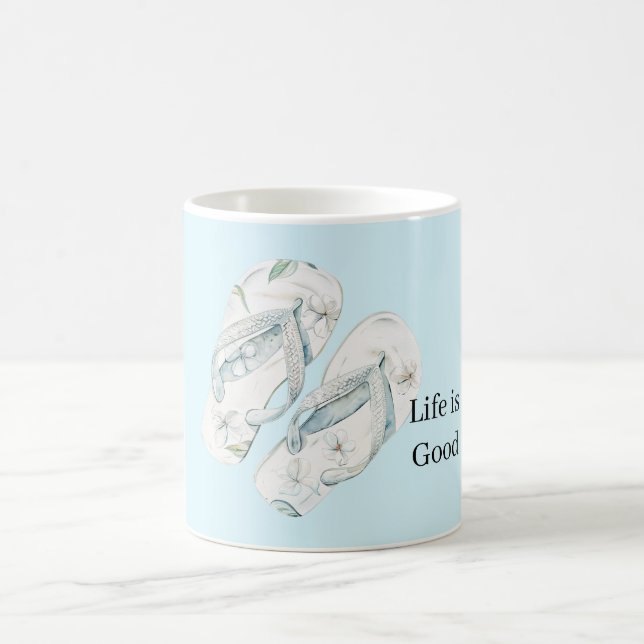 Caneca De Café Chinelos Aloha Flores Brancas (Centro)