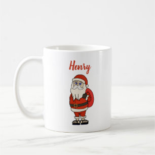 Caneca De Café Chinelos de Natal do Papai Noel Personalizado