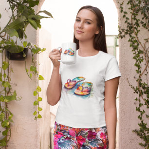 Caneca De Café Chinelos de recifes do arco-íris