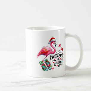 Caneca De Café Chinelos Rosa Fun Flamingo Natal De Verão Em J