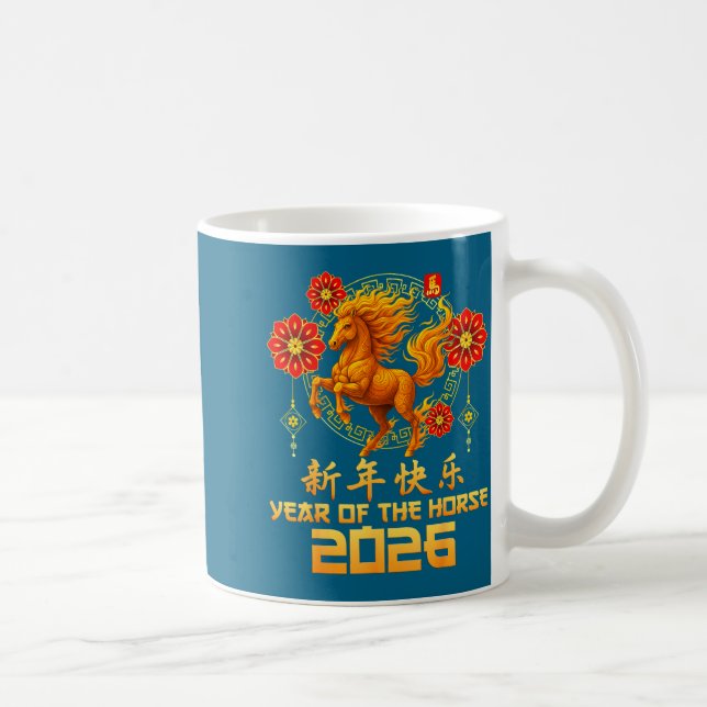 Caneca De Café Chinese New Year 2026 Year Of The Horse Happy New  (Direita)