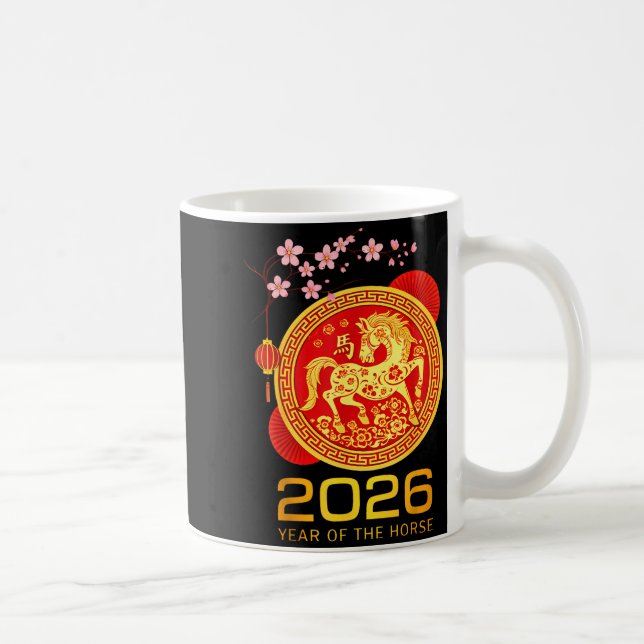 Caneca De Café Chinese New Year 2026 Year Of The Horse Lunar New  (Direita)