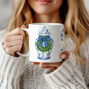 Caneca De Café Chinoiserie Christmas Ginger Jar com Arco