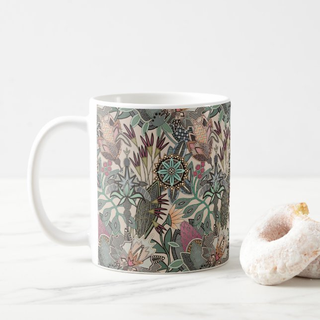 Caneca De Café chintz steampunk bege (Com Donut)