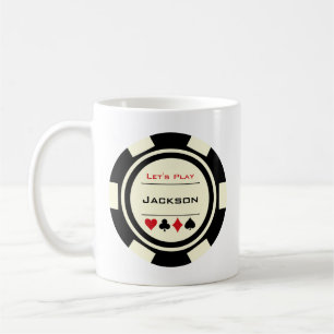 Caneca De Café Chip Black Cream Red com Nome