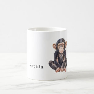 Caneca De Café Chipanzé Safari Animal Selva
