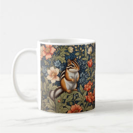 Caneca De Café Chipmunk Bonito William Morris Inspirou Floral
