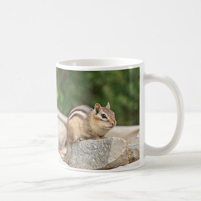 Caneca De Café Chipmunk numa pedra (Direita)