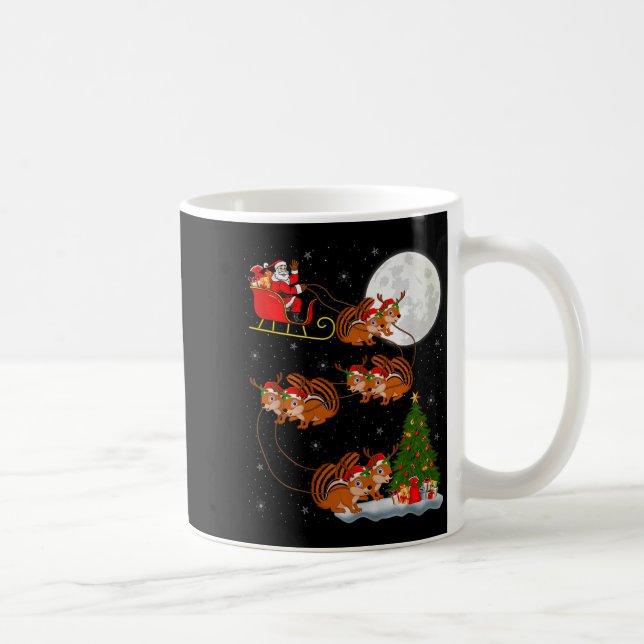Caneca De Café Chipmunk Santa Sleigh Flying Funny Magical Christm (Direita)