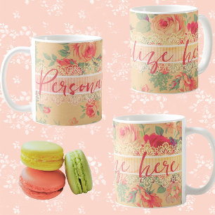 Caneca De Café Chique Vintage Personalizado