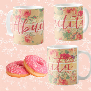 Caneca De Café Chique Vintage Personalizado Abuelita Espanhol
