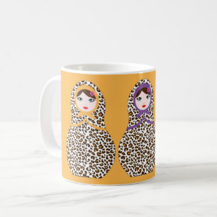 Caneca De Café Chita Impressão Matryoshka Coffee Mug