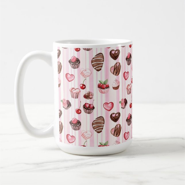 Caneca De Café Choco Heart Pattern Mug (Esquerda)