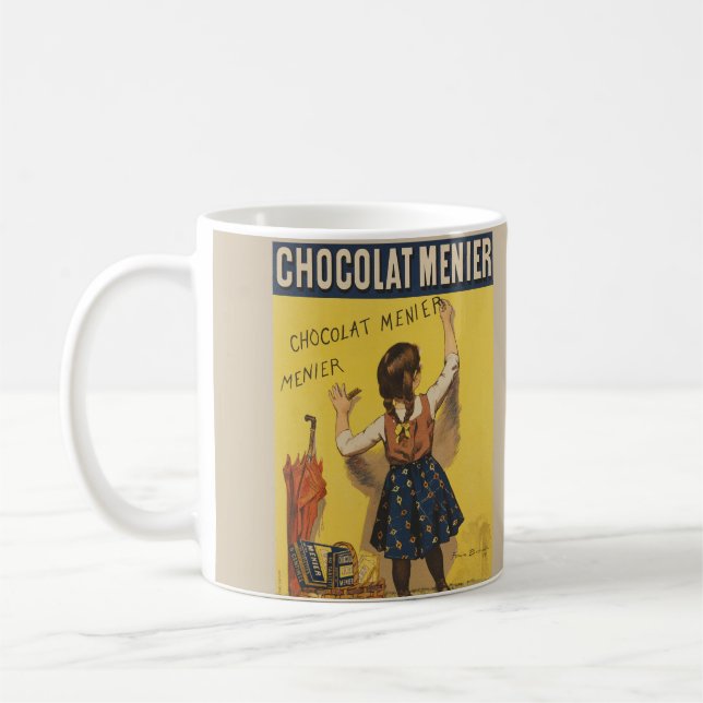 Caneca De Café Chocolat Menier Little Girl Escrevendo (Esquerda)