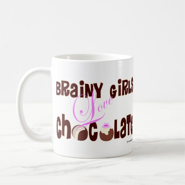 Caneca De Café Chocolate Brainy do amor das meninas (Esquerda)