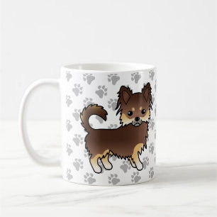 Caneca De Café Chocolate E Tan Long Casaco Chihuahua Cachorro E P