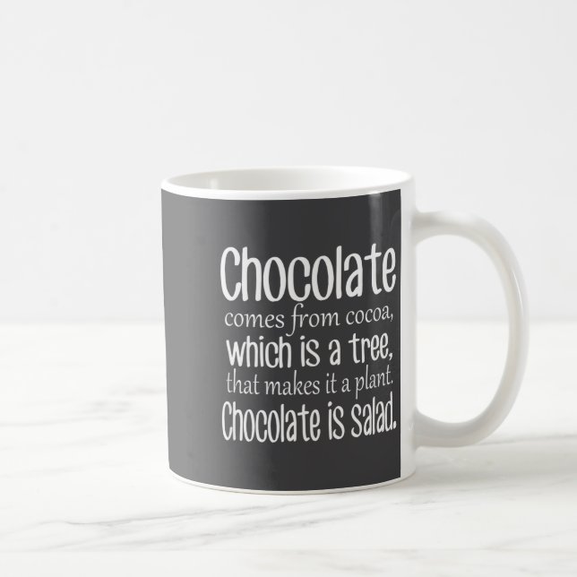 Caneca De Café Chocolate Is Salad Funny Diet Quote  (Direita)