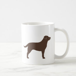 Caneca De Café Chocolate Labrador Cachorro de Retriever Silhouett