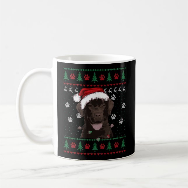 Caneca De Café Chocolate Labrador Christmas Ugly Sweater Lab Dog (Esquerda)