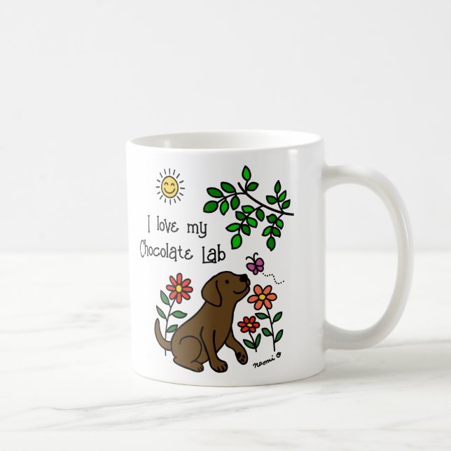 Caneca De Café Chocolate Labrador e Mug Verde (Direita)